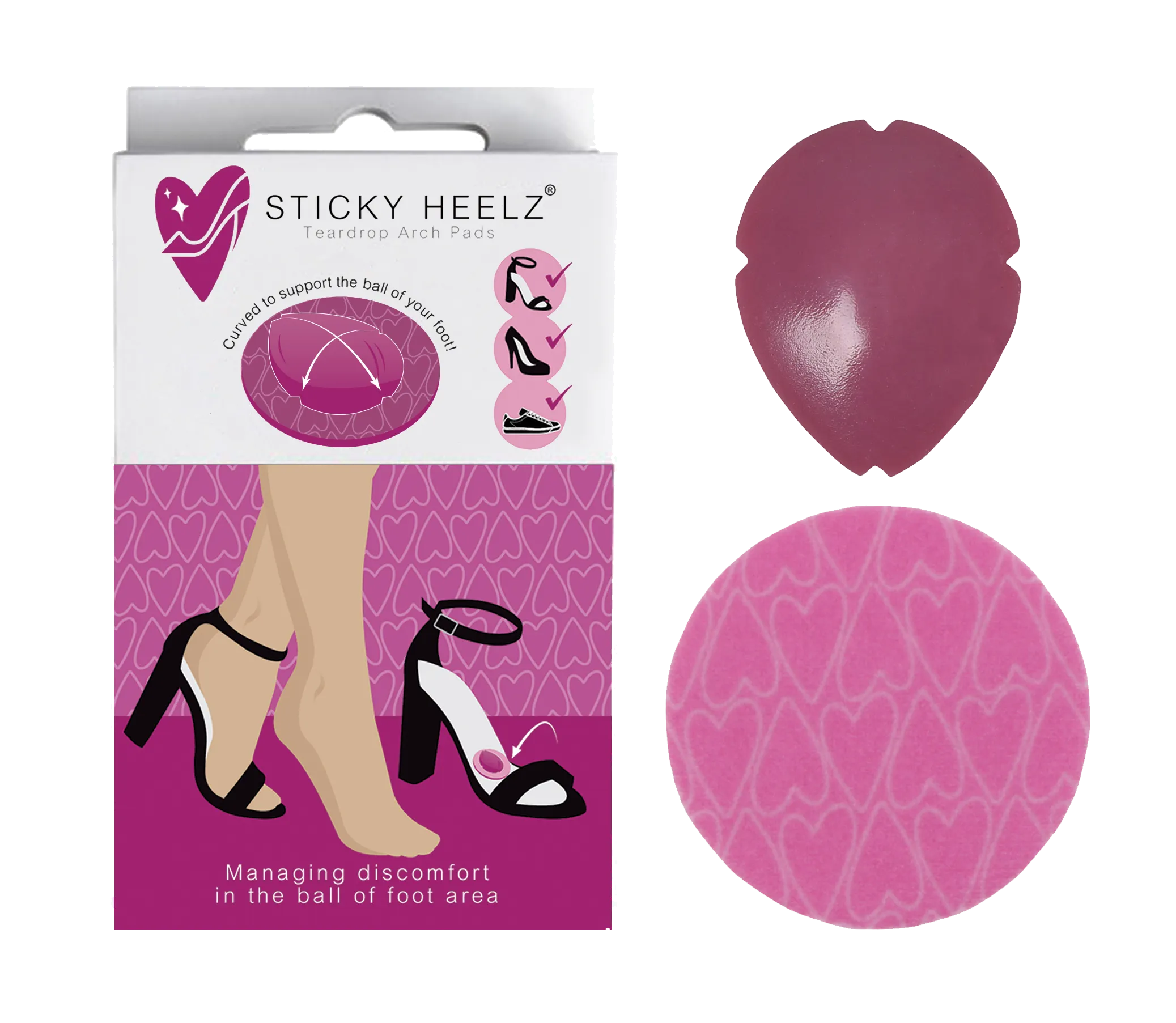 ULTIMATE SHOE COMFORT - ANTI-SLIP HEEL PAD AND TEARDROP PAD COMBO