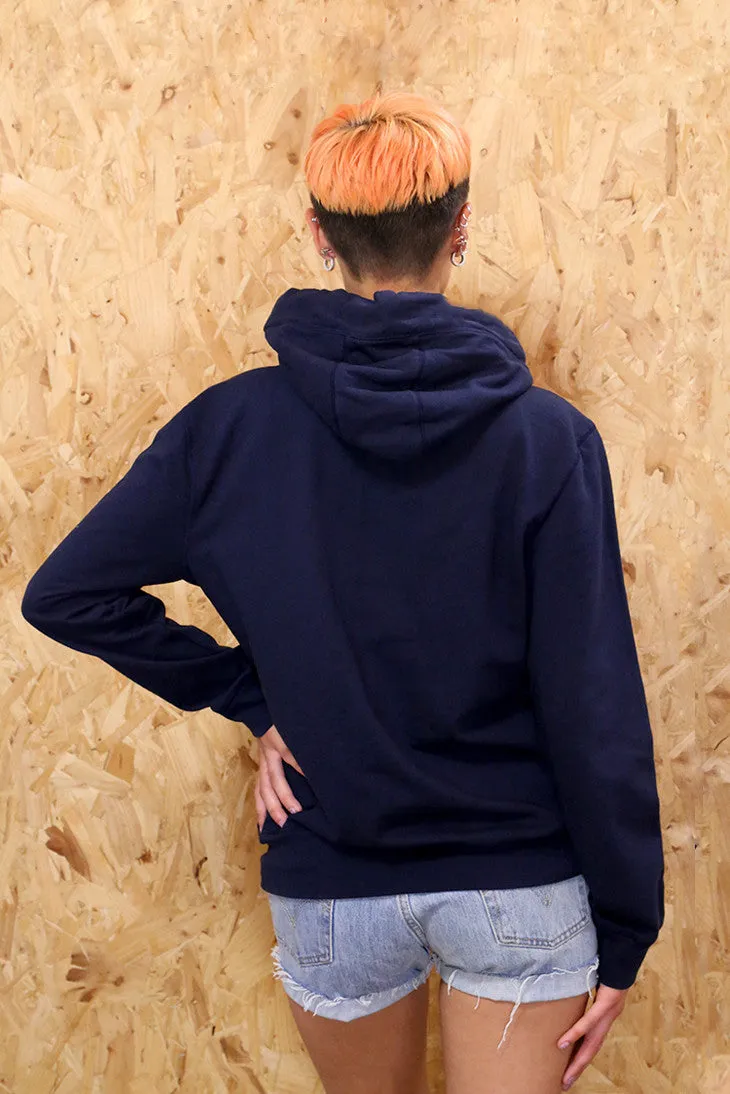 Vintage Adidas Navy Printed Hoodie