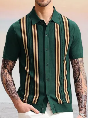 Vintage Casual Knit Button Shirt