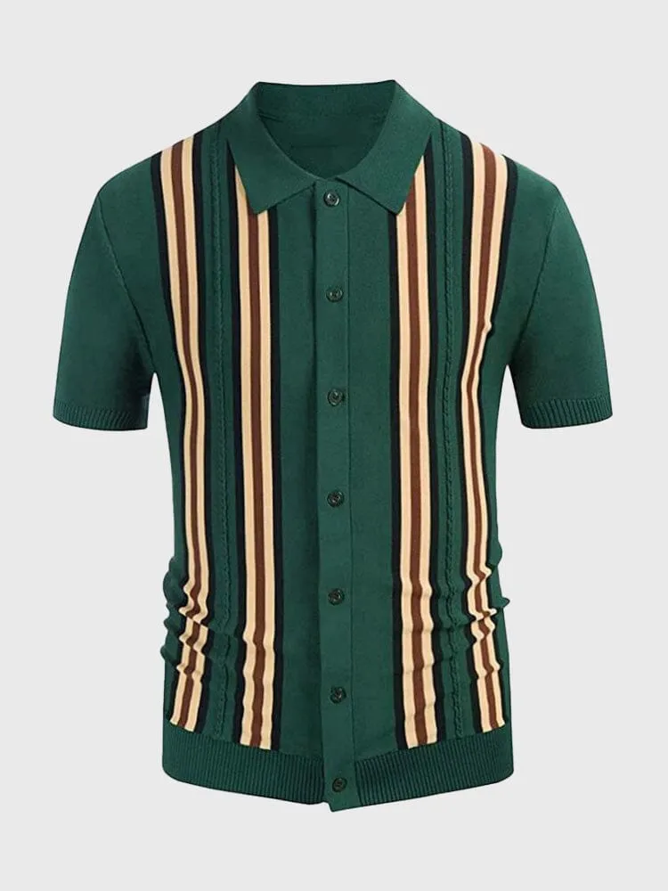 Vintage Casual Knit Button Shirt