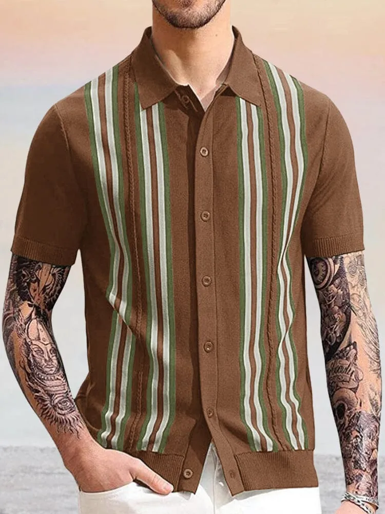 Vintage Casual Knit Button Shirt