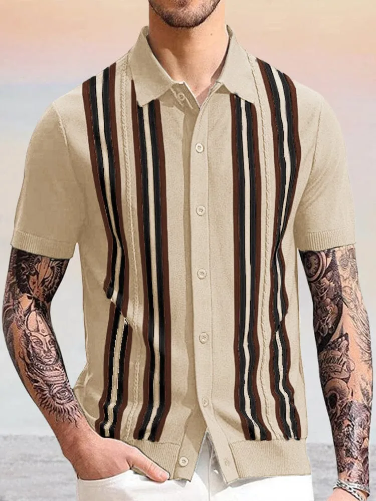 Vintage Casual Knit Button Shirt