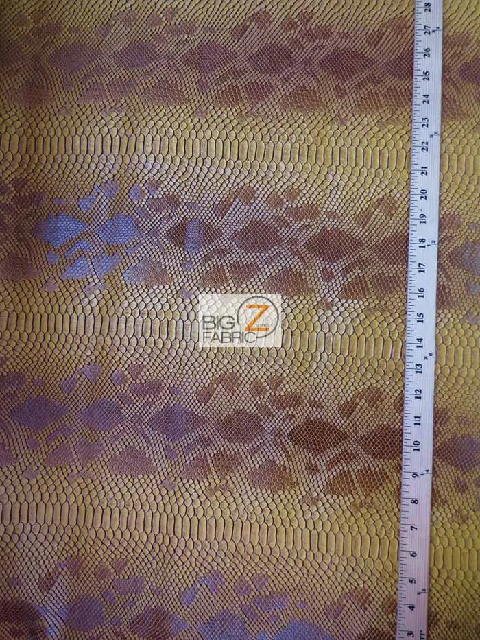 Viper Sopythana Embossed Snake Skin Vinyl Leather Fabric / Cool Silver / By The Roll - 30 Yards